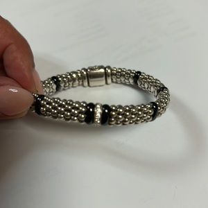 LAGOS Sterling Silver Diamond Caviar Bracelet